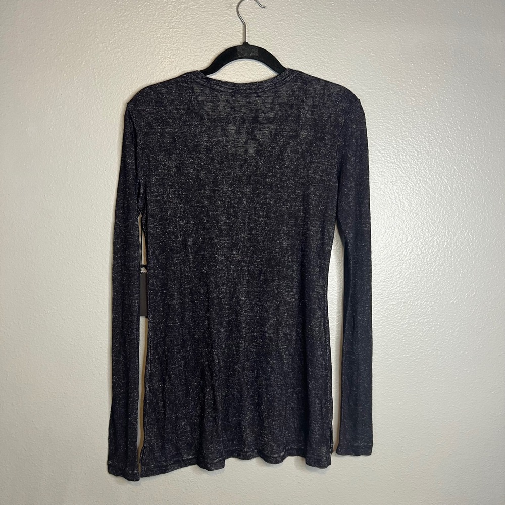 Rails Henley Shirt Size L Black Burnout Long Sleeve V-Neck Pocket NWT - Picture 8 of 9
